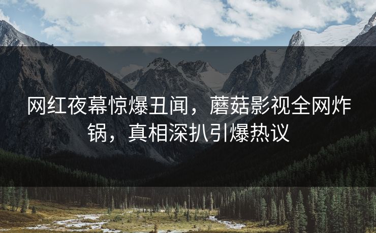 网红夜幕惊爆丑闻，蘑菇影视全网炸锅，真相深扒引爆热议